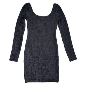 BCBG Long Sleeved Stretchy Ruffle Bodycon Dress S